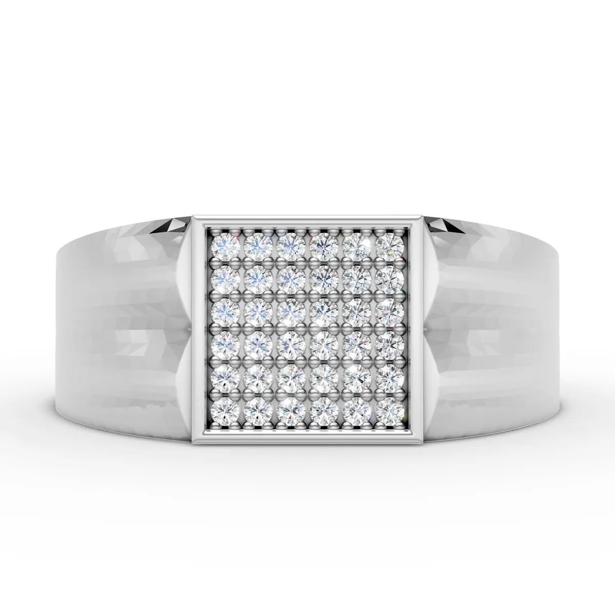 Square Diamond Signet Ring